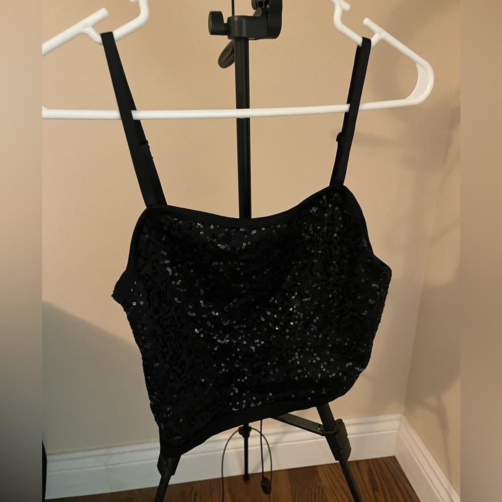 Weissman Black Sequin Ladies Dance Top